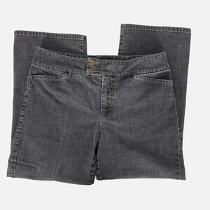 Tribal Cropped Jeans Pants Size 10 Stretch Gray Denim